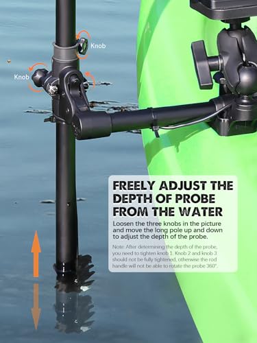 Image of Livescope Pole Mount for Kayak /Boat, Universal 360 Adjustable Rotating Transducer Pole Mount for Garmin /Lowrance, Drill-Down Base with 1.5'' Ball, Compatible with C Size Double Socket Arm
