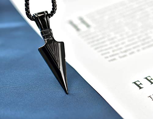 Image of Necklace for Men Stainless Steel Necklace for Women Triangle Necklace Arrowhead Pendant Necklace Charm Pendant with Chain Link Classic Fashion Jewelry for Boys Teens and Girls Unisex