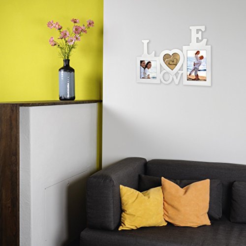 Hama Collage Picture Frame For Collage Alexandria (Photo Frame With Love Lettering For 3 Photos, Plastic Frame, Real Glass) Photo Gallery White #TOP1