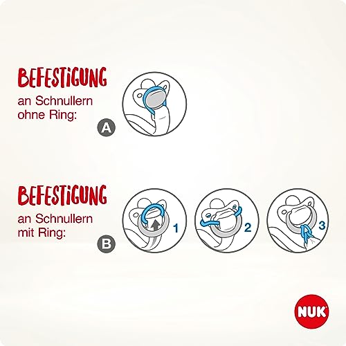 NUK Disney Winnie Puuh Schnullerband & Clip | Für alle Schnuller mit und ohne Ring | Robust und Bruchsicher | 1 Stück