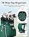 Golf Cart Bag:14 Way Full Length Divider Top Lightweight with Cooler Handles Rain Cover and Golf Shoe Bag Green (Dark Green)
