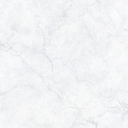 NuWallpaper NU2090 Carrara Marble Peel and Stick Wallpaper - Grey, 52.1 x 548.6 cm
