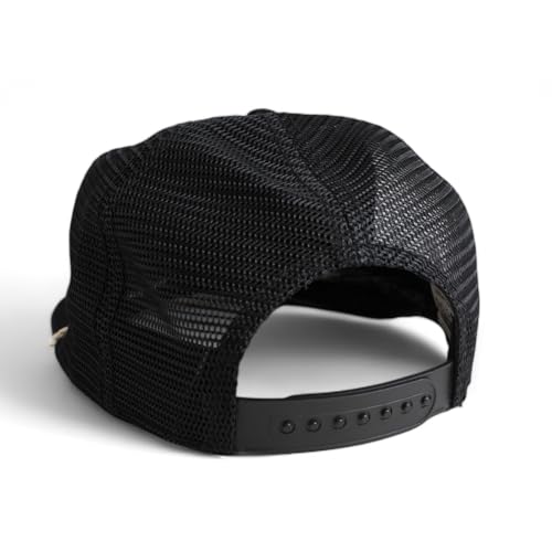 Image of AMERICAN NEEDLE Chevrolet Trucks Wyatt Adjustable Snapback Trucker Baseball Hat (23014A-CHEVY-BLK) Black