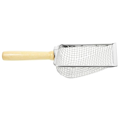 YARNOW ステンレス鋼の猫砂スクープ pet ウンコ トカゲ shovel 猫引っ掻き ゴミ拾い再利用可能 ごみロッカー 屋外の猫の囲い パラ 爬虫類用トイレ砂スクープ ロックシフター 木製