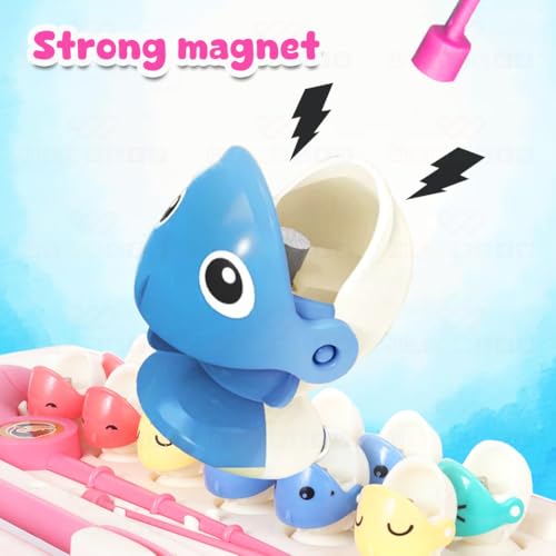 Image of Wembley Magnetic Fishing Game for Kids Rechargeable Fish Catching Board Game with C-Type Charging Cable Music & Lights for Boys Girls 5 6 7 8 9 Years Interactive Toy BIS Certified (Pink)