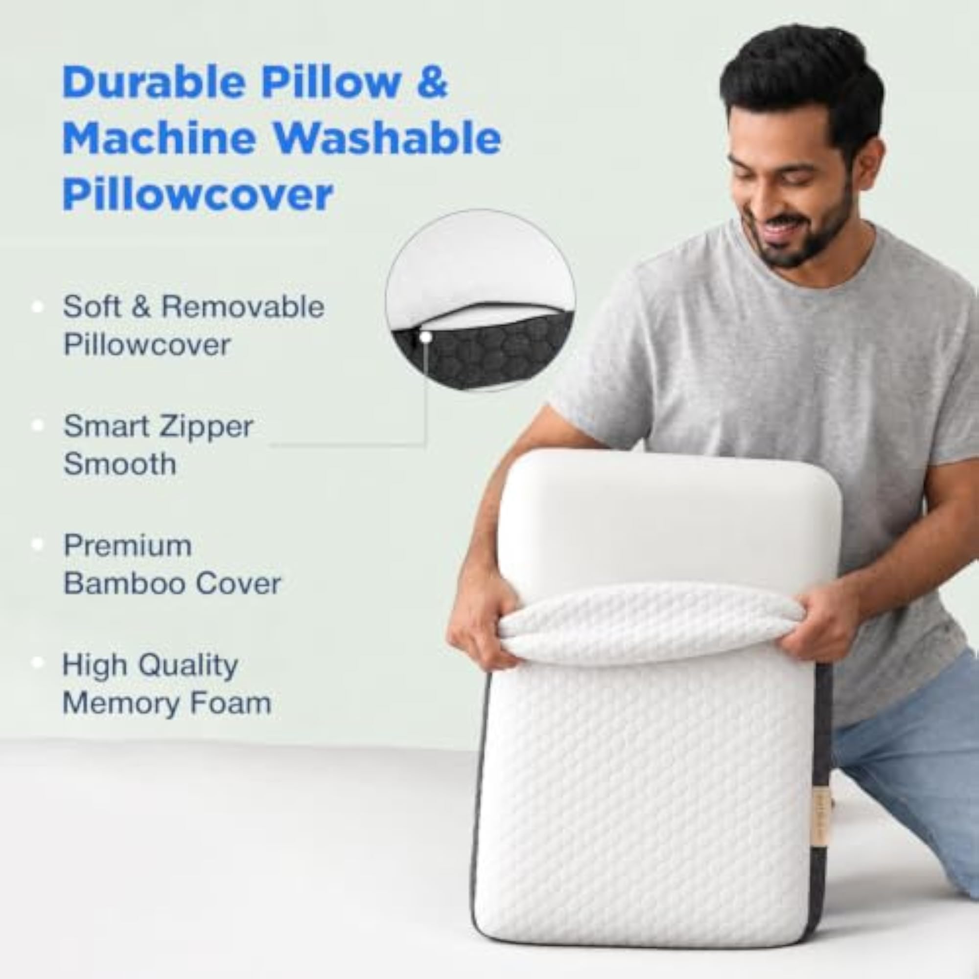 Bamboo Memory Foam Pillow for Head & Neck Support