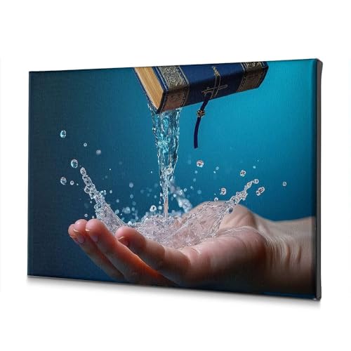 Tableau salle de bain motif eau mains pour mur vide