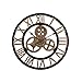 Orologio Vintage Europeo Retro Wheel Gear Home Decoration Luxury Art Orologio da Parete in Legno di Grandi Dimensioni