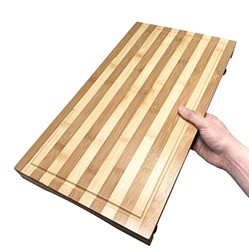 Tabla de cortar rectangular de bambú Ceaz con patas ajustables miniatura 6