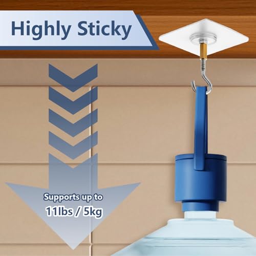 OYIWINMI 8 Stück Deckenhaken zum Aufhängen von Pflanzen, Deckenhaken Selbstklebend Ohne Bohren, Klebehaken Decke PVC Transparent mit Pflanzenhaken aus Edelstahl