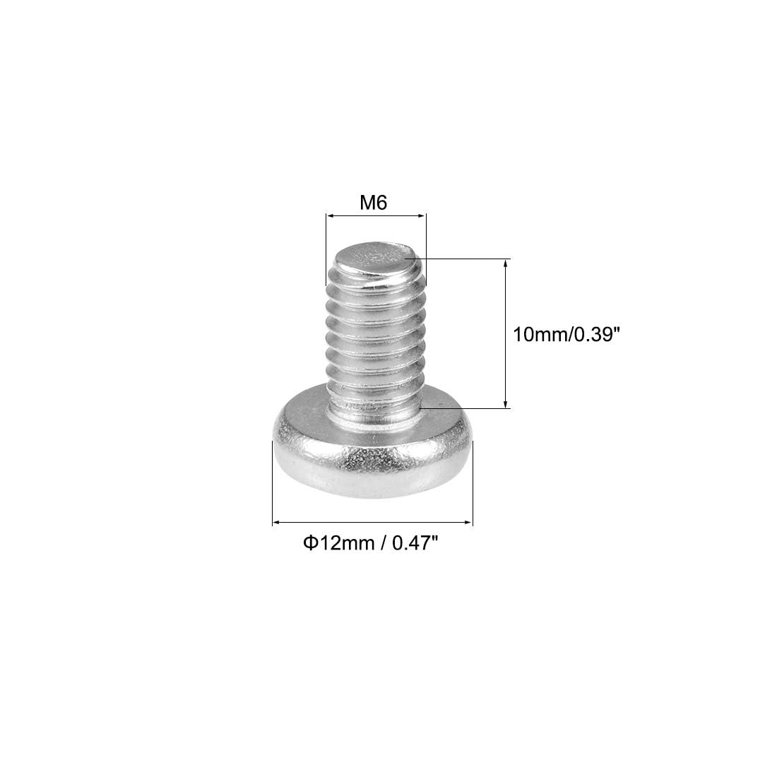 TOP-VIGOR 10Pcs Cross Pan Head Machine Screws, M6x10mm Phillips Round Head Screws Bolts for Machinery Furniture, Car - Image 2