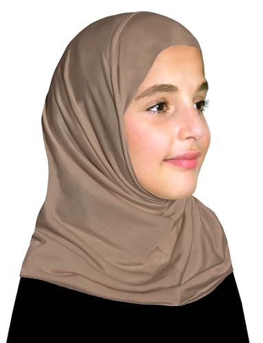 Hijab for Girls Amira Muslim Kids Head Scarf Ready to Wear Easy Instant Elastane-Spandex