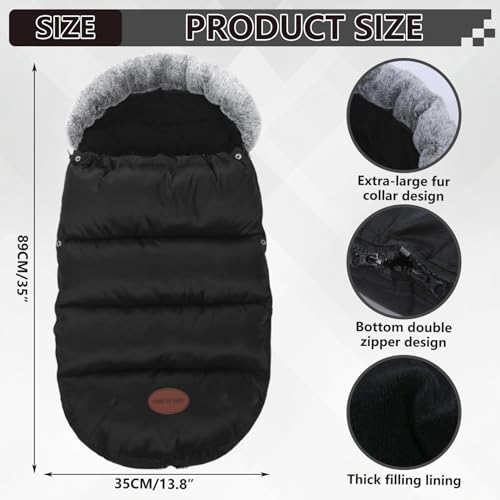 Chancelière poussette universelle imperméable avec sac banderole hiver