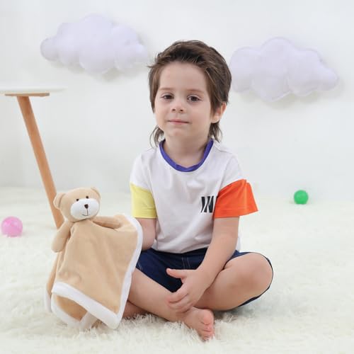 Apricot Lamb Luxury Snuggle Plush Teddy Bear Infant Stuffed Animals Security Blanket Nursery Character Blanket (Yellow Teddy Bear, 14 Inches) - Image 5