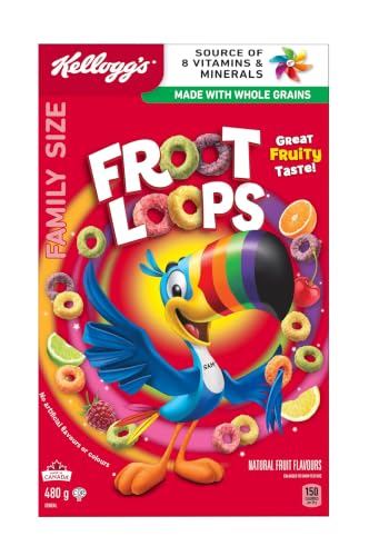Kellogg's Froot Loops Cereal Family Size 480 g