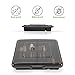 QINOL Silverware Organizer with Cover, Portable Cutlery Holder Flatware Tray with Lid Plastic Silverware Storage Box 5 Compartments for Kitchen Drawer (black)
