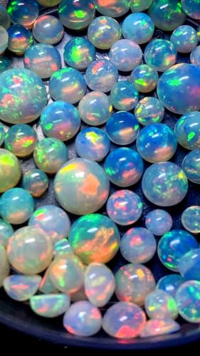 Cabochon opale éthiopienne 4 mm : pierre naturelle multicolore pour bijoux