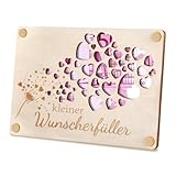 Empaque de deseos, regalos de dinero, regalos de cumpleaños, regalos de dinero, pizarra de madera con clip como embalaje creativo de regalo de dinero, decoración de madera para bodas, viajes, idea de