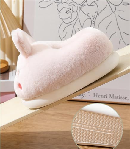 Women's cute frog, rabbit, tiger adult shoes Funny gift Plush cartoon indoor and outdoor Soft and comfortable winter home memory foam sole3