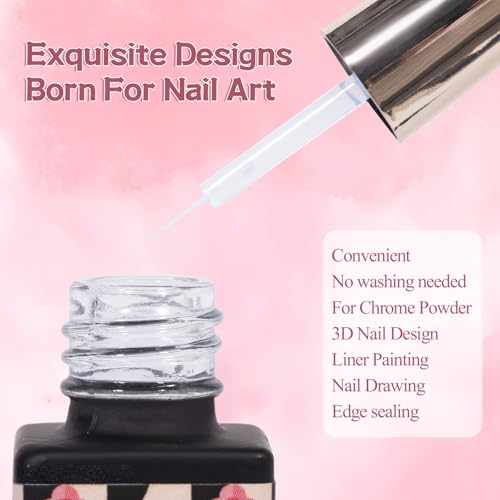 Top Coat Gel para Uñas con Pincel Preciso Clear UV miniatura 2