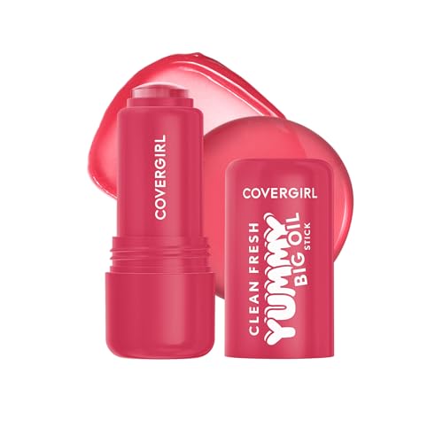 COVERGIRL Clean Fresh Yummy Big Oil Stick Flavored Lip Oil Dewy Finish Non-Greasy - 160 Honey I Glow (Sheer Dusty Rose)