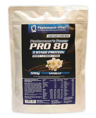 Pro 80 Paulemann-Vital 500 g Vanille Whey Casein Egg