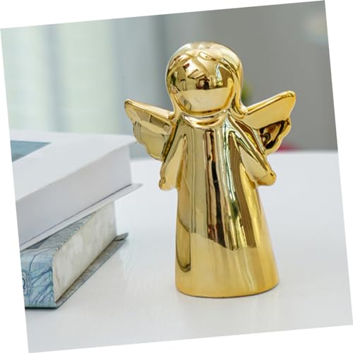 Cabilock enfeites de anjo de cerâmica esculturas de jardim estatueta colecionável de anjo decoração