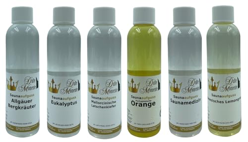 Dufte Momente Saunaaufguss 6 x 250ml - freie Wahl aus über 200 Düften - auch für den professionellen Anwender geeignet - Premiumqualität