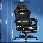 GTPLAYER Gaming Chair Fabric with Pocket Spring Cushion, Big and Tall Gamings Chairs 350LBS High Back Computer Chair with Footrest for Adults Lumbar Support Swivel Game Chair for Office Gaming Black - Image 2