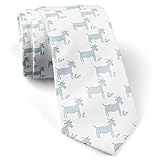 Skinny Slim Fashion Necktie for men Novelty Conversational Neckwear Ties (Goats On Pattern)