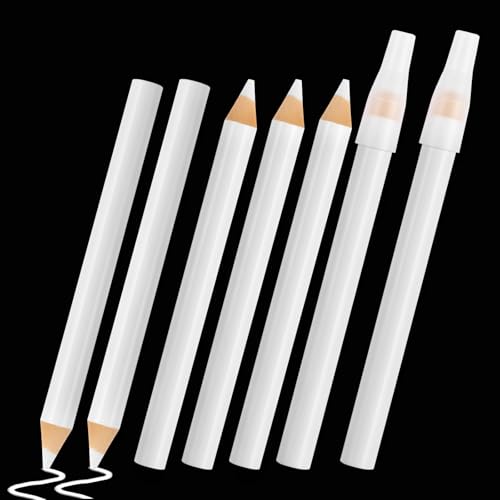 Pretwad 7 PCS Sewing Pencils for Fabric - Washable White Fabric Marking Pencils with Tip Caps Ideal for Tailors Quilting Dressmaker & DIY Crafts (8.75cm)