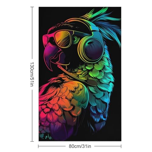 Serviette de plage légère perroquet coloré grand format microfibre douce - 3