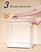Rolife Clear Acrylic Display Case for Hobby Collectibles, Easy Assemble Dust Cover Showcase Clear Storage Bins, Stackable Storage Plastic Box with Wooden Base