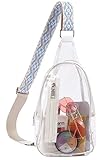 Telena Clear Sling Bag, Clear Fanny Pack Stadium Approved for Women Crossbody Bag Purses Transparent