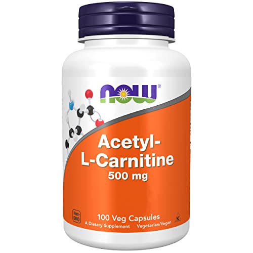 Now Foods, Acetyl-L-Carnitine (Acetil-L-Carnitina), 500mg, 100 Cápsulas veganas, Probado en Laboratorio, Aminoácido, Sin Gluten, Sin Soja, Vegetariano