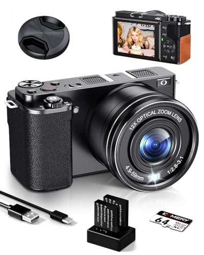 Migliori fotocamere compatte 100 200 e 300 euro | Quale comprare | Ade Fotocamera digitale 4K 64MP con sensore CMOS e zoom