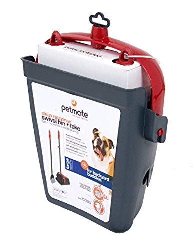 Petmate Clean Response Swivel Bin & Rake Pooper Scooper, Plastic Handle