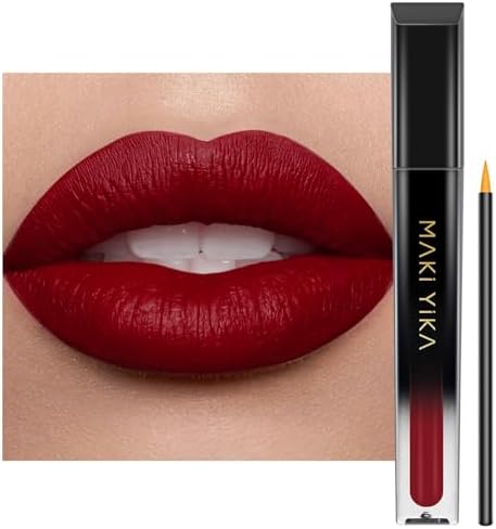 MAKI YIKA Dark Red Lipstick Matte for Women Long Lasting Lipsticks