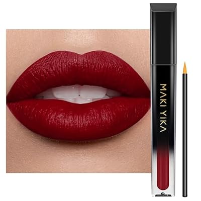 MAKI YIKA Dark Red Lipstick for Women Color Stay Long Lasting Lipsticks No Smudge Matte Liquid Lipstick Transferproof Cruelty-Free Lip Color for Mother's Day,PARTY GO