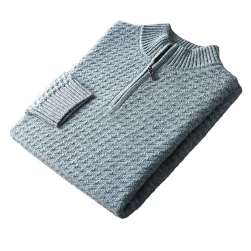 Men's Wool Knitted Sweater, Stand Up Collar, Half Zipper Pullover, Casual, Thick,Warm Sweaters