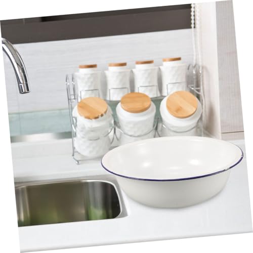 Cubeta vintage de esmalte para baño de pies y pedicura miniatura 4