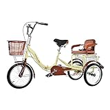 ✸Our tricycle has a large rear basket, which is convenient for shopping and loading enough things. for leisure, shopping, exercise or any time/place you want. ✸3 WHEEL BIKE:Wide upright handlebars provide a stable, balanced ride, and the adjustable, ...