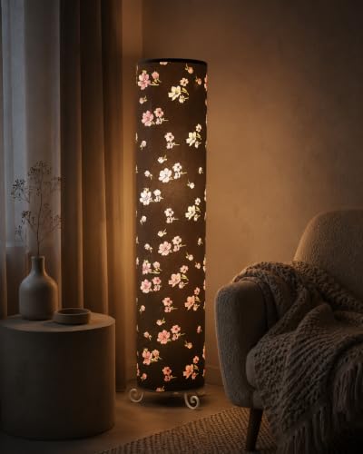 Image of Cotton Fabric Floor Lamp for Bedroom's Desk Lamp for LivingRoom, Bed Room, Office | Night Stand Dimmable Room Floor Lamp for Reading Corner Lamp | Bulb Included