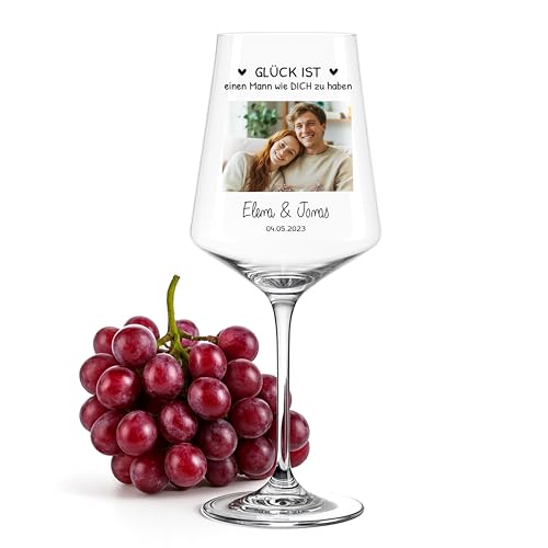 Love Faith personalisiertes Weinglas - Lieblingsmensch - Mit Foto...