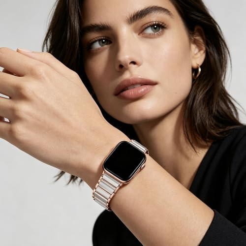 Image of CRIS-BAND Resin Bands Compatible with Apple Watch Series 11 /10 /9 /8 /7 Bands 46mm 45mm 44mm 42mm 41mm 40mm for Women, Strap for iWatch Ultra 3 /2 49mm Series 6 /5 /4 /3 /2 /1 /SE3 Slim Bracelet Wristband