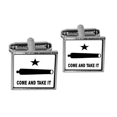 Set de Mancuernas Revolt Square con Bandera de Texas Plata miniatura 1