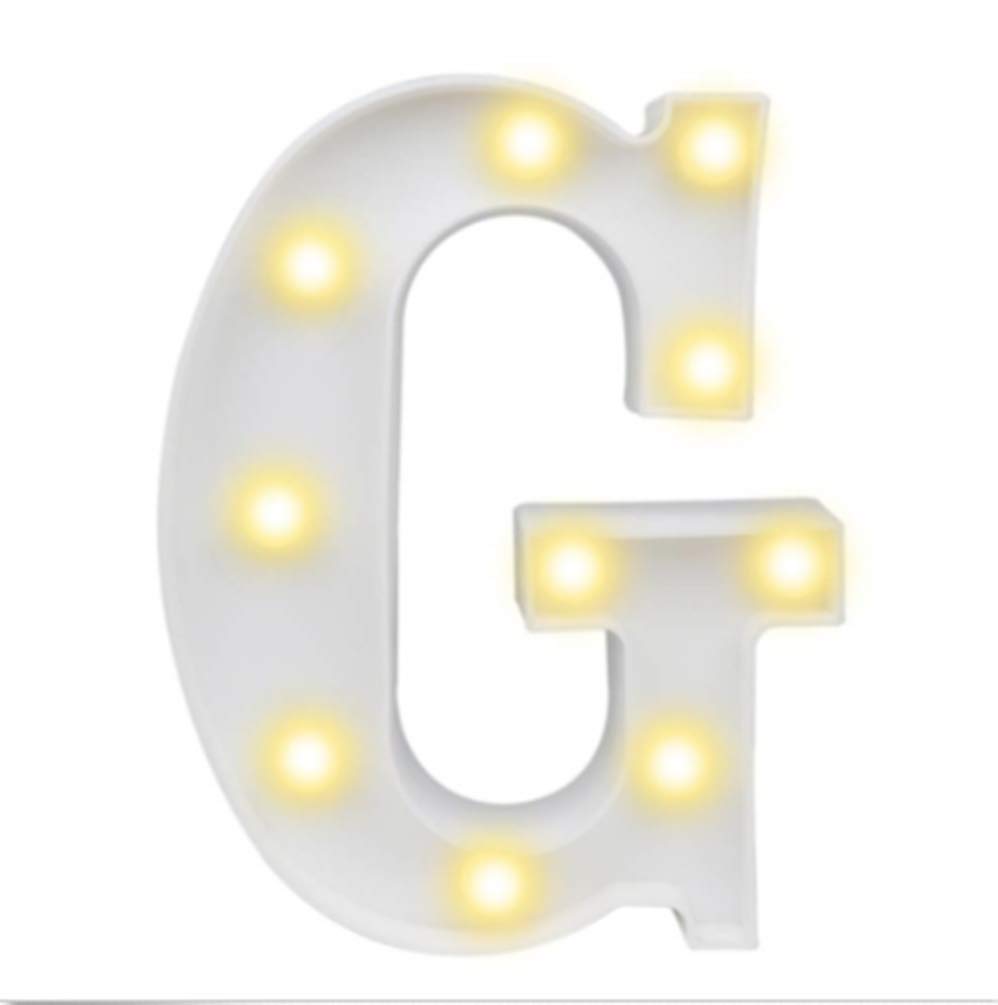 DLiQ LED Marquee Letter Lights Sign 26 Alphabet Light Up Marquee Letters Sign for Night Light Wedding Birthday Party Battery Powered Christmas Lamp Home Bar Decoration(G)