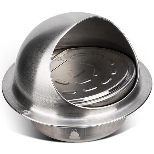 Image of Matework Dryer Vent Cover Outside, 4 Inch Stainless Steel Round Dryer Vent, Auto-Open Wall Vent