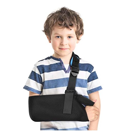 Cabestrillo Médico para Niños, Malla Transpirable Cabestrillo para Niños, Inmovilizador de Hombro para Niños con Cómoda Almohadilla para el Hombro y Lazo del Pulgar, Recuperación de Lesiones