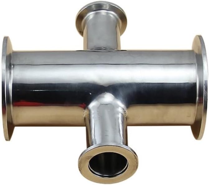 KF40-KF25 Cross Adapter Stainless Steel 304 4-Way Tri Clamp Pipe Reducer Vacuum Flange Tube Fitting Joint